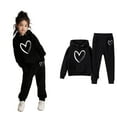 thumbnail image 5 of Kids Kids Sweatsuit Set for Girls,2 Piece Long Sleeve Black Hoodie Leggings Pants Winter Clothes Boys 4-5 Years Clothes Cute&nbsp;Boys Girls&nbsp;Clothing, 5 of 7