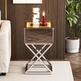 thumbnail image 4 of ARICOEASY Mirrored End Table with LED Light & Large Drawer, 4 of 6