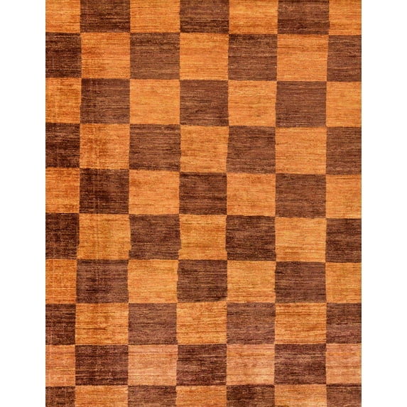 Ahgly Company Machine Washable Indoor Rectangle Abstract Neon Orange Area Rugs, 5' x 7'