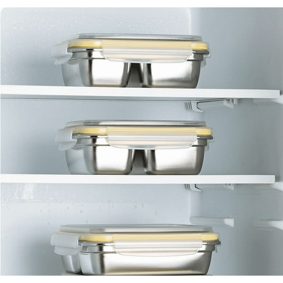 Stainless Steel Lunch Box 2 Compartment Food Container with Lid Reusable Meal Prep for Adults Work Travel Outdoor , Kitecy Stainless Lunch Box for Adults