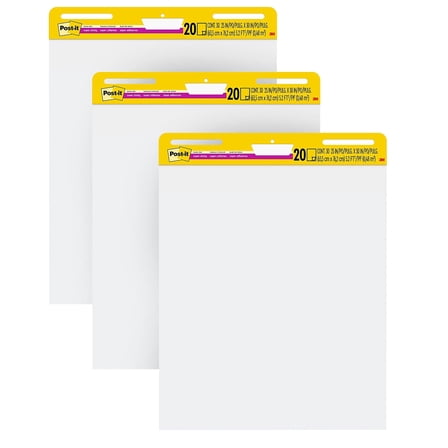 Post-it Super Sticky Easel Pad 25" x 30" White 3 Pads/Pack (559 VAD20 3PK)