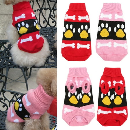 Dog Claw Knit Sweater Pet Winter Clothes Puppy Cat Coat Hoodie Costume Apparel Christmas Gifts