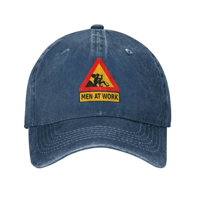 DouZhe Adjustable Washed Cotton Baseball Cap - Funny Humor Warning Prints Vintage Dad Hat Unisex Sports Caps (Blue)