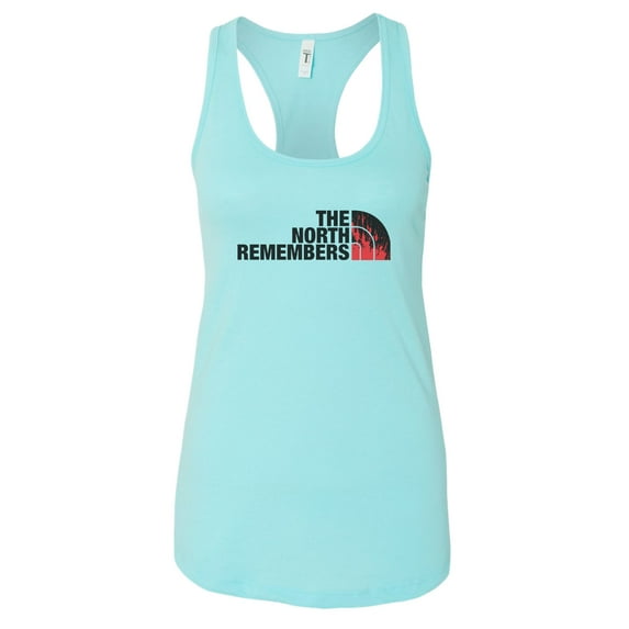Women’s “The North Remembers” Game Of Thrones Graphic Tank Top USA Made RB Clothing Co Cancun Blue, X-Large