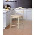 thumbnail image 3 of Wooden Counter Stool with Ladder Back Design and Footrails, Brown, 3 of 4