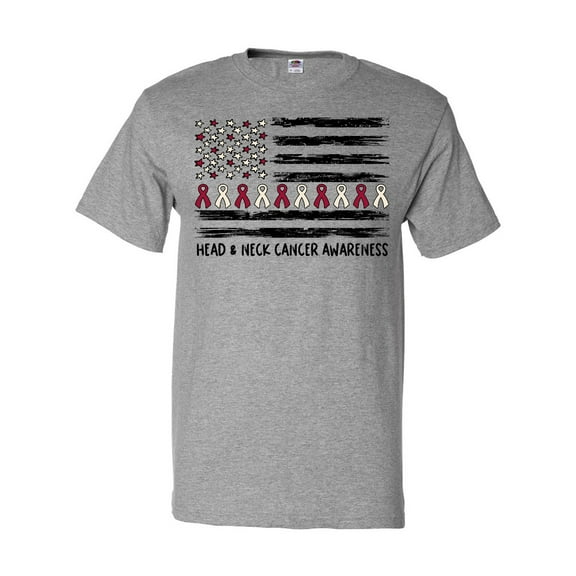Inktastic Head and Neck Cancer Awareness- Flag and Ribbon T-Shirt