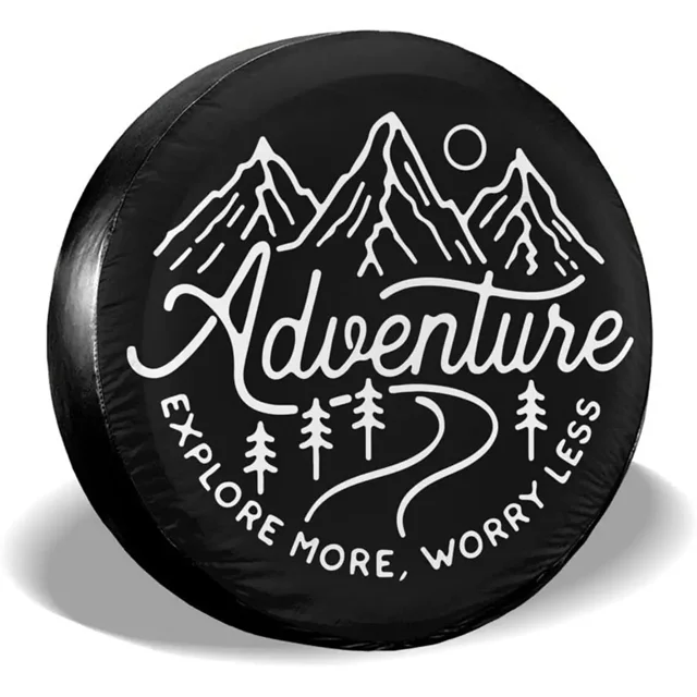 Housse de Pneu de Rechange Adventure explore pour Remorque, Housses de Roues pour Remorque, Camping, Résistant aux Intempéries, Universel pour Remorque SUV