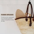 thumbnail image 4 of Sombrero de 56-58cm de circunferencia para mujer, sombrilla de verano para exteriores, sombrero con protección solar, sombrero de paja transpirable, conjunto de sombrero de playa y bolsa de paja, 4 of 5