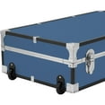 thumbnail image 5 of HomeStock Seaside Style Heavy Duty 31" Under Bed College Storage Trunk with Wheels & Lock, Latch Closure Type, 30" L x 8.25" W x 18.25" H, Ideal Camp Dorm Room Trunk Footlocker-Color:Misty Blue, 5 of 5