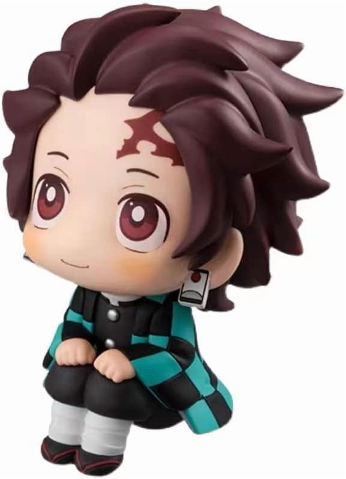 Kamado Tanjirou Figure Kamado Nezuko‌‌ Figure Q Version Sitting Look Up Anime Figures 10cm/3.9inch Character Statue Model Ornament Gifts