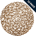 thumbnail image 3 of Round Paper Woven Placemats,Decorative Rope Mesh Place Mats for Dining, Party and Wedding 60PCS, 3 of 5