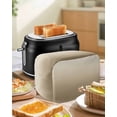 thumbnail image 4 of Brown Beige Toaster Cover 2 Slice, Small Kitchen Appliance Covers, Gradient Monochrome Modern Country Toaster Oven Cover with Loop, Bread Machine Cover Polyester Dust Cover Protection, 4 of 4