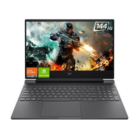 HP Victus Gaming Laptop, 15.6" FHD IPS 144Hz Display, AMD Ryzen 5 7535HS(>i7-11800H), 32GB DDR5 RAM, 1TB SSD, NVIDIA GeForce RTX 2050, Wi-Fi 6, Backlit Keyboard, Numeric Keypad, Windows 11 Home