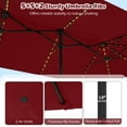 thumbnail image 4 of Gymax Parasol de Patio Double Face de 15,5 Pi avec Lumières Solaires, Parasol d'Extérieur Format Jumeau, Rouge, 4 of 10