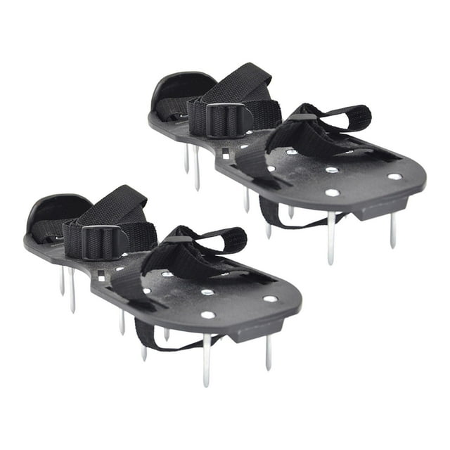 Zapatos de clavos para aireadores de césped, instalación resistente para el cuidado del césped, aireador de jardín Negro