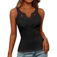 thumbnail image 3 of QASIEATN Top for Women Blouse Casual V Neck No Sleeve Shirts Summer Outfits Vacation Clothes, 3 of 5