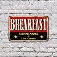 thumbnail image 5 of Breakfast 11 Inch x 17 Inch Novelty Plastic Sign Bacon Eggs Coffee Please Durable Weatherproof UV Protected Perfect for Kitchens Diners Cafes Fun Gift for Foodies Cooks Families, 5 of 6