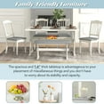 thumbnail image 6 of Harper & Bright Designs 6-Piece Dining Table Set with 4 Upholstered Chairs and 1 Bench Kitchen Breakfast Furniture Dining Room, Vintage White, 6 of 13