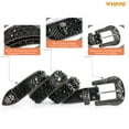 thumbnail image 5 of WHIPPY Rhinestone Studded Belt for Women Men, Western Cowgirl Cowboy Leather Belt for Jeans Pants Dress, 5 of 9