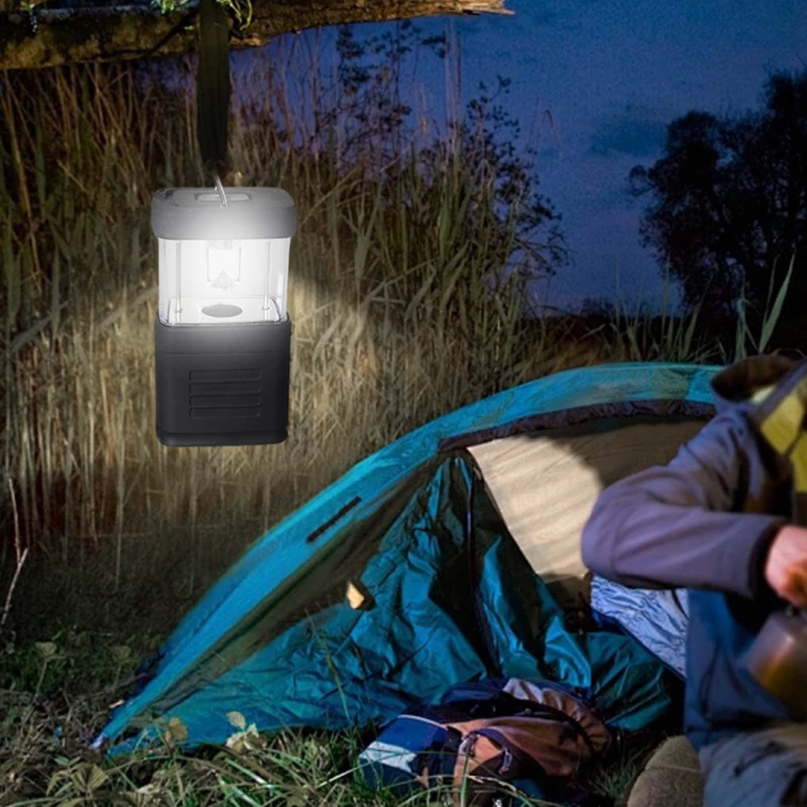 Peorpel Camping Lantern - LED Lanterns for Power Outages, Camping Lights, Emergency Flashlight - Collapsible Lamp, Rechargeable W/ Solar or Plug