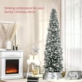 thumbnail image 4 of 7.5 Foot Snow Flocked Slim Artificial Christmas Tree Realistic Branches 738 Tips, 4 of 7