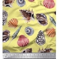 thumbnail image 1 of Soimoi polyester Crepe Fabric Colorful Shells Ocean Decor Fabric Printed Yard 52 Inch Wide, 1 of 3