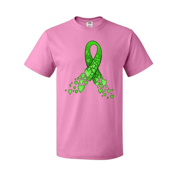 Inktastic Mental Health Awareness Ribbon with Green Hearts T-Shirt