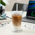 thumbnail image 4 of Clear Disposable Plastic Cup with Lid Perfect for Weddings Birthdays Parties Camping Smoothies Milkshakes Coffee Cold Drinks, 4 of 9