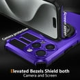 thumbnail image 4 of for iPhone 12 Pro Max Case Military Drop Protection with 360°Rotatable Ring Holder Kickstand [Support Magnetic Car Mount] Full Body Hybrid Hard PC Soft Rubber Shockproof Rugged Case,Purple, 4 of 14