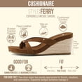 thumbnail image 3 of Cushionaire Ferry Espadrille Wedge Sandals for Women, Thong Platform Flip Flops with Cross Strap and Slip-On Design, 3 of 25