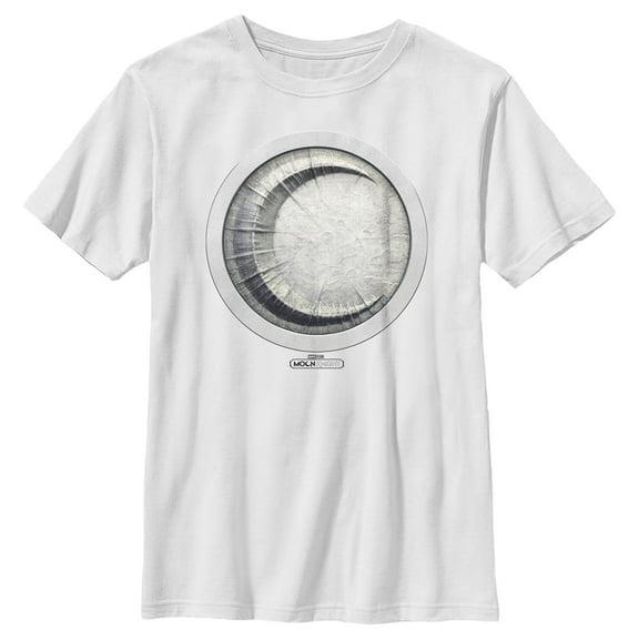Boy's Marvel: Moon Knight Crescent Crater Symbol  Graphic Tee White Small
