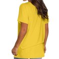 thumbnail image 3 of Womens Tops & T-Shirts,Women's Casual Comfort V-Neck Solid Pocket Loose Fit Short Sleeve Shirt Tops, 3 of 6