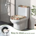 thumbnail image 4 of COEQINE Toilet Lid Cover and Toilet Tank Cover, Universal Polyester Fabric Easy to Clean Toilet Lid Covers for Bathroom Decor, Hummingbird Hibiscus Flower Leaf, 4 of 7