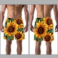 thumbnail image 3 of luoweisi Men's Beach Shorts Quick Dry Swim Trunks with Mesh Lining Sunflower L, 3 of 5