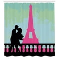 thumbnail image 3 of Ambesonne Kiss Shower Curtain, Hand Drawn Couple Kissing, 69"Wx75"L, Seafoam Pink Black, 3 of 3