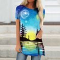 thumbnail image 2 of Camisetas de cuello redondo para mujer Camisetas con estampado vintage Camisetas de manga corta Blusa Tops Fridja  bn4406, 2 of 5