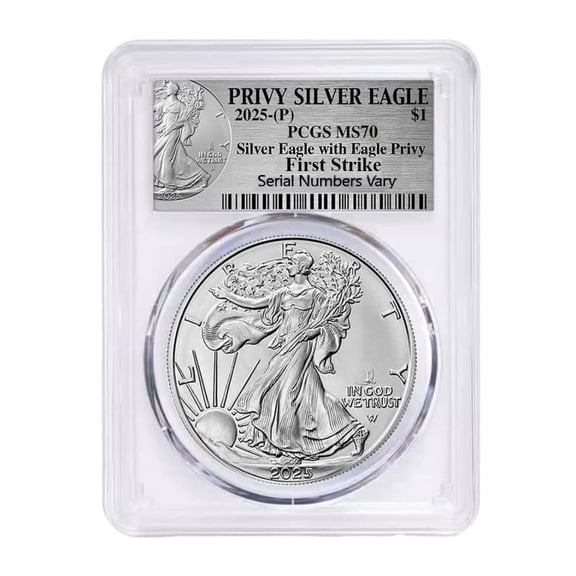 2025 Eagle Privy 1 oz Silver American Eagle PCGS MS 70 FS (Privy)