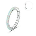 thumbnail image 4 of QQTDFG 16G Opal Nose Septum Rings Stainless Steel Ear Daith Conch Helix Tragus Piercing-Silver+White Opal-10mm, 4 of 9