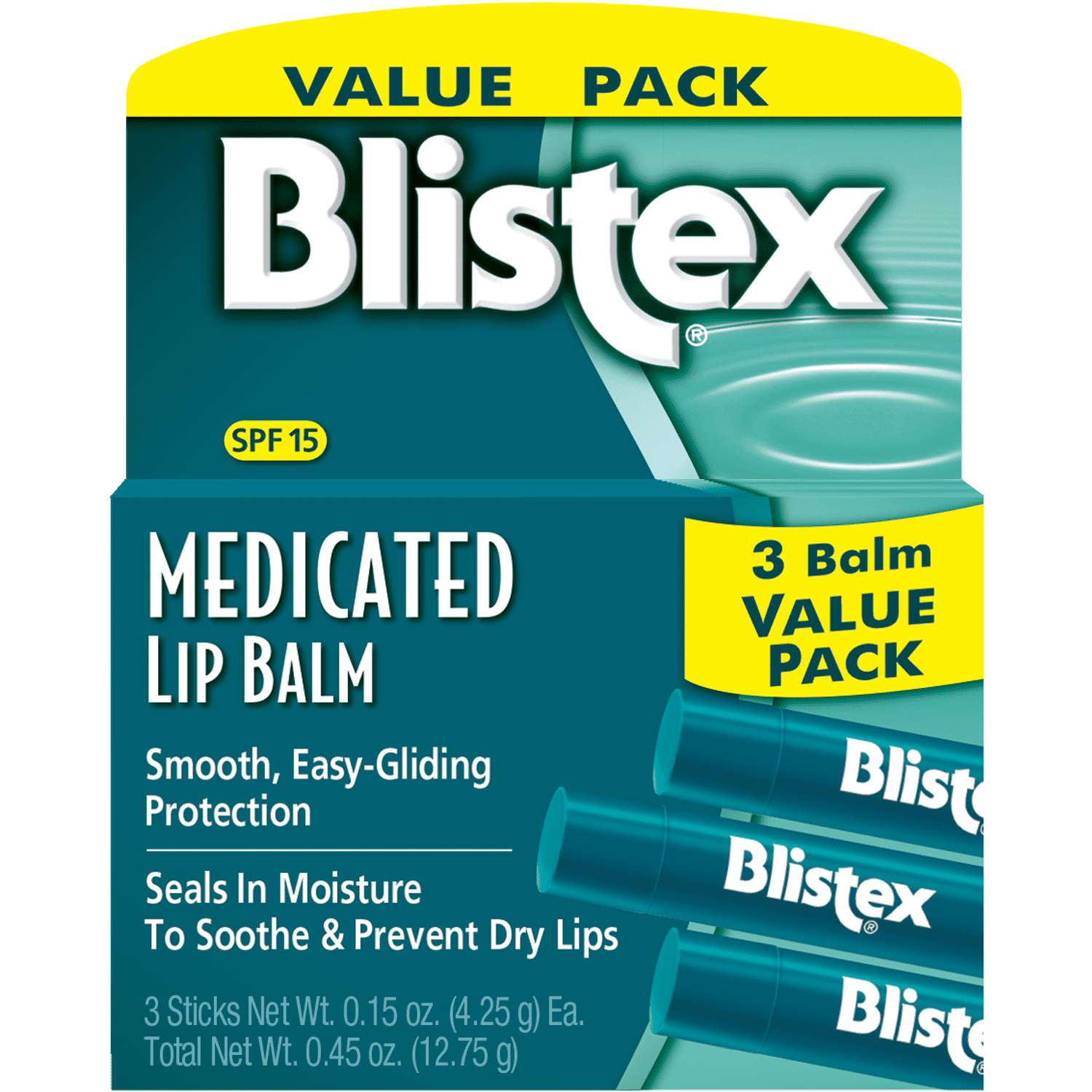 Blistex Medicated Moisturizing Lip Balm with Cocoa Butter, Beeswax & Menthol, SPF 15