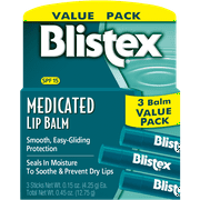 Blistex Medicated Lip Balm SPF 15, 3 Sticks per Pack