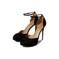 thumbnail image 2 of Sam Edelman Florencia Black Peep Toe Buckled Ankle Strap High Heeled Dress Pumps (BLACK SUEDE, 7), 2 of 5