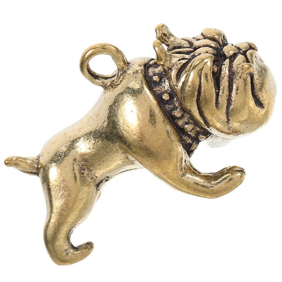 Brown Bulldog Keychain with Necklace Style, Compact Key Lanyard Accessory 2.60X1.70X1.20CM for Daily Use and Easy Carry