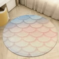 thumbnail image 4 of Mermaid Fish Scales Round Small Area Rug, Print Non Slip Washable Floor Mat, Soft Throw Rug for Living Room, Powder Room Entryway, Bathroom, Bedside, 4 of 6