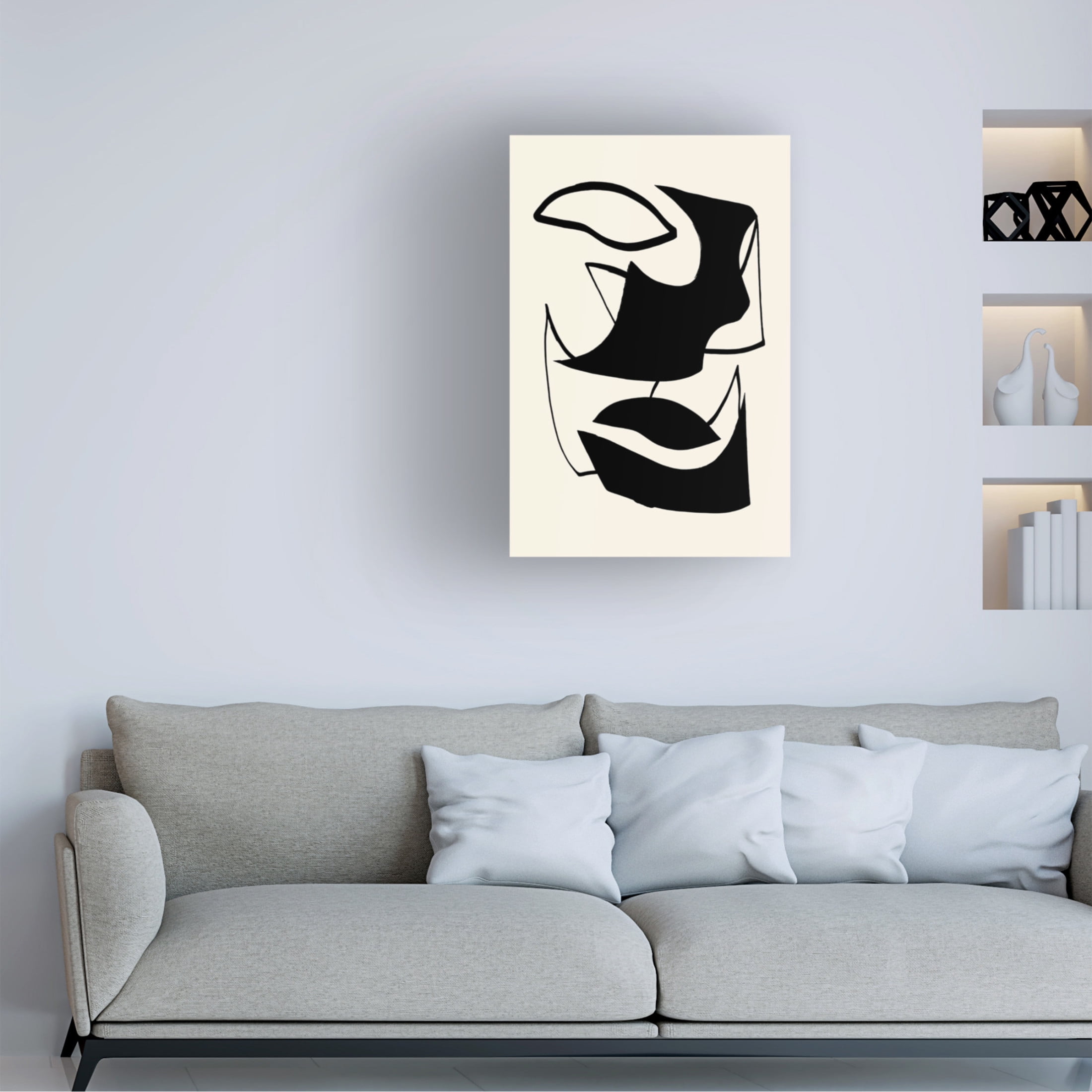 Canvas Wall Art - Pictufy Studio 'Shape 07' Wall Art for Living Room, Bedroom, or Office Décor by Trademark Fine Art - 30 x 47 Inches