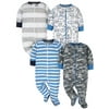 Onesies® Brand Newborn Baby Boys Sleep 'N Play Footed Pajamas, 4-Pack