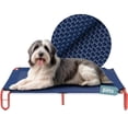 thumbnail image 1 of Cama Elevada para Perro Grande ESQUIMAL Azul Rojo con Malla Transpirable Ideal en Calor, 1 of 7