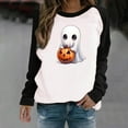 thumbnail image 2 of Tnhcen Women's Halloween Oversized Crewneck Sweatshirt - Plus Size Long Sleeve Spooky Print Fall Essentials Casual Home/Outdoor S-3XL, 2 of 7