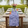 thumbnail image 4 of Table Runners 90 Inches Long Dress Scarves, Purple Navy Blue Farmhouse Coffee/Dining/Kitchen Table Runner for Living Room, Retro Botanical Abstract Art 13x90 Inch, 4 of 9