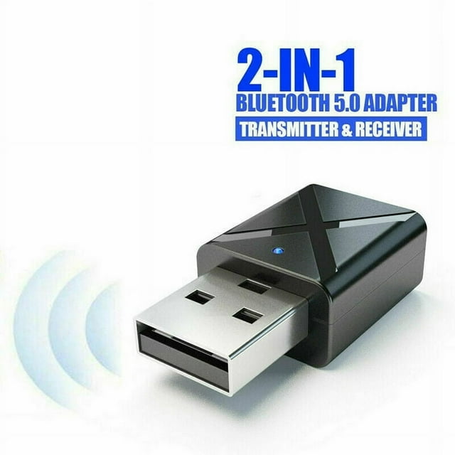 Bluetooth 5.0 Adapter Bluetooth Transmitter Receiver 2-in-1 Wireless 3.5mm aptX Low Latency Adapter for TV/Home Sound System for Single Bluetooth Signal Device