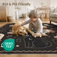 thumbnail image 4 of ODIKA 6'x9' Washable Area Rug Non-Slip, Easy Care, Black Beige Enchanted Nighttime Whimsical Motifs Intricate Owl, Skull, and Floral for Family Room, Living Room, Master Bedroom, 4 of 7